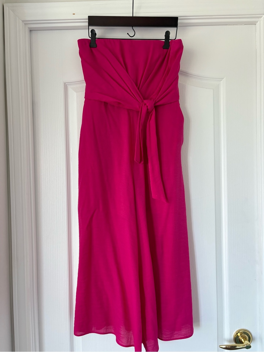 Maeve Fuchsia Strapless Jumpsuit